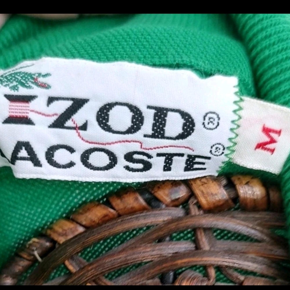 NWT Vintage Deadstock 80-90's Rare Izod Lacoste Crocodile Green Polo Shirt M - Picture 3 of 6